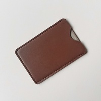 Dompet Kulit PU Sederhana Unisex 7 Inci Ultra-tipis, Penutup Kartu Kredit, Anti RFID, Tempat Kartu Berkualitas Tinggi