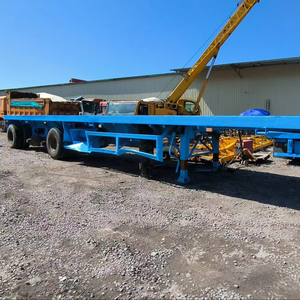 Remolque de Plataforma de Servicio Pesado de <span class=keywords><strong>Cuatro</strong></span> Ejes <span class=keywords><strong>y</strong></span> <span class=keywords><strong>Ochenta</strong></span> Toneladas para Transporte de Carga, Semirremolque Portacontenedores - Product Image 1