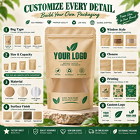 Sachet Doypack Personnalisé en Papier Kraft avec Fenêtre Transparente et Fermeture Zip Refermable pour Emballage Alimentaire (Café, Noix, Snacks)