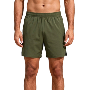 Solid Color Casual Shorts Men Quick Dry Lightweight Material Simple Classic Style Elastic Waist with Drawstring Practical Pocket - Product Image 1