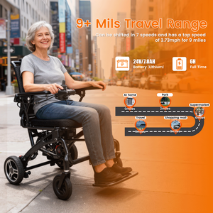 Fauteuil roulant électrique confortable en fibre <span class=keywords><strong>de</strong></span> carbone - Siège respirant et amortissant les chocs pour les longs trajets 70321 - Product Image 3