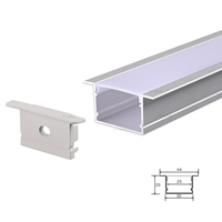 Canal profilé en aluminium pour armoire de cuisine, pour bande lumineuse avec couvercle en PC