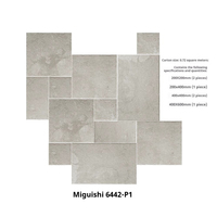 Carreaux de sol en porcelaine pleine masse à motif français, aspect pierre calcaire, pour intérieur et extérieur