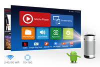 Mini Proyector Portátil Inteligente Android LCD LED con WiFi, Batería Integrada y Altavoces 4K para Cine en Casa, Compatible con P7 Pico