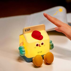 Cute Milk Carton Silicone Touch Control Modern Bedside Lamp LED Warm Night <b>Light</b> Portable Rechargeable for Bedroom Home Decor - Product Image 1
