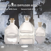 Diffuseurs d'arômes sans flamme de style yourte mongole transparents, en stock direct usine LANDY, avec bouchons en liège et bouteilles en verre DIY