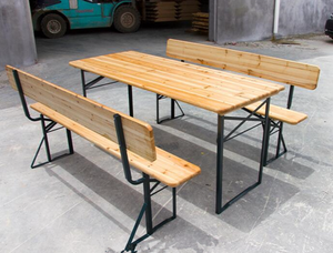 Ensemble table et banc pliants en bois pour festivals de bière en plein air, barbecues et pique-niques - Product Image 6
