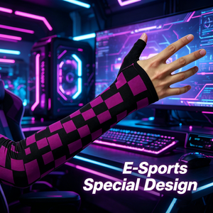 Manchettes de jeu en spandex à motif personnalisé avec trous pour les pouces pour les joueurs d'e-sport - Product Image 5