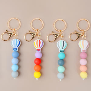 Lindo Llavero de Silicona con Forma de Globo Aerostático Ecológico, con Impresión Personalizada para Mujeres y Niñas - Regalo de Cumpleaños, Funda para Auriculares - Product Image 2