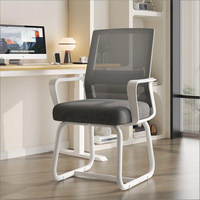 Chaise de bureau moderne et simple, siège en maille respirante, siège épais, chaise de conférence avec matériau en tissu pour les employés utilisateurs d'ordinateurs