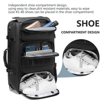 Mochila de Viaje para Exteriores con Compartimento para Zapatos, Carga USB, Correa de Hombro Oculta, Panel Trasero de Malla Transpirable, Gran Capacidad