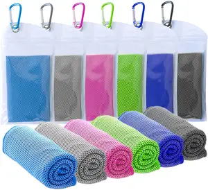 Fabrika doğrudan satış soğutma spor havlu kullanımlık ambalaj mikrofiber serinletici havlu