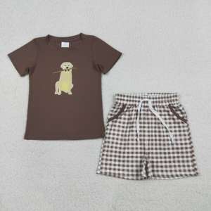 BSSO1844 RTS Boutique Ensemble de vêtements rayés pour bébé garçon, bleu, imprimé sucette du 4 juillet, tenues pour enfants, ensemble à manches courtes, vente en gros - Product Image 4