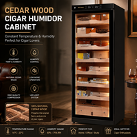 Humidor de luxe sur mesure en bois de cèdre avec contrôle de la température et de l'humidité, grande vitrine de présentation de cigares