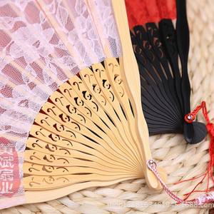 Vintage kant <span class=keywords><strong>Chinese</strong></span> en Japanse stijl antieke vouwwaaier holle katoenen linnen waaiervormige nobele cheongsam - Product Image 6