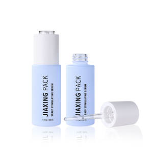 Emballage cosmétique de soins de <span class=keywords><strong>la</strong></span> peau 30ML cylindre torsadé bouton poussoir cheveux de verre <span class=keywords><strong>barbe</strong></span> huile essentielle sérum bouteille avec bouchon à vis - Product Image 1