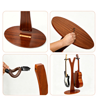 Support de Guitare Double en Bois de Sapele Personnalisé en Usine, Présentoir sur Pied pour Guitares Électriques, Acoustiques et Classiques, OEM ODM