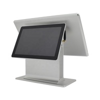 Caja Registradora Windows con Pantalla Táctil Dual de 15.6 y 10.1 Pulgadas, Sistema POS sin Impresora Térmica