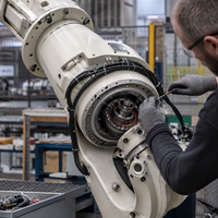 Plataforma Rotatoria Hueca KMI HRG IP65 con Rodamientos de Rodillos Cruzados de Alta Precisión, Mesa de Indexación Servo para Articulaciones de Robots