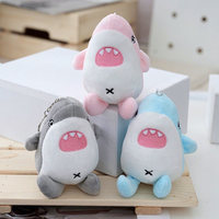 Porte-clés Requin en Peluche Mignon de 4 Pouces avec Rembourrage en Coton PP, Porte-clés Animal en Peluche Doux pour Cadeau Unisexe