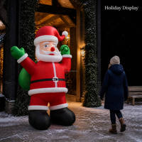 Père Noël gonflable géant éclairé avec sac de cadeaux, décoration de Noël gonflable pour extérieur, jardin, pelouse, exposition de vacances
