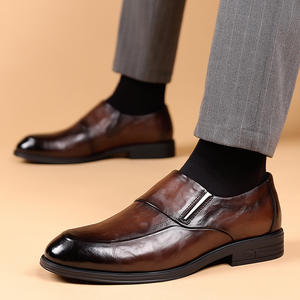 Sepatu kulit Formal pria modis, sepatu kasual slip in Inggris, sepatu kantor kulit PU - Product Image 4