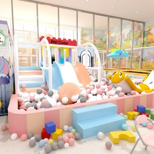 Aoleao Aire de jeux intérieure personnalisée Wonderland avec piscine à balles, toboggan, trampoline, carrousel pour enfants, jeux souples certifiés CE TUV - Product Image 1
