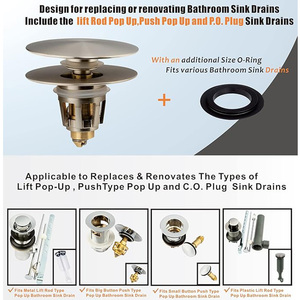 Bouchon de fuite pour <span class=keywords><strong>lavabo</strong></span> Type de presse Filtre de douche pour évier Filtre de vidange pop-up Noyau de rebond universel - Product Image 6