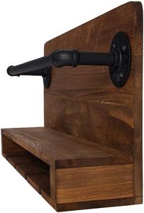 Étagère murale contemporaine pour <span class=keywords><strong>bouteilles</strong></span> de whisky et de vin, présentoir décoratif mural pour whisky, étagère à vin en bois - Product Image 4