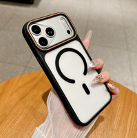 Coque magnétique mate translucide pour iPhone 18 17 16 15 14 13 12 11 Pro Max, couleur contrastée, en PC rigide et TPU