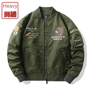 Hiver Nouveau Bomber <span class=keywords><strong>Veste</strong></span> Hommes Industrie Lourde Brodée Baseball <span class=keywords><strong>Costume</strong></span> <span class=keywords><strong>Grande</strong></span> <span class=keywords><strong>Taille</strong></span> Manteau Travail pilote <span class=keywords><strong>Veste</strong></span> - Product Image 5