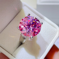 Bestseller Hochkarätiger Fancy-Farbiger Diamant 20-Karat Farbenfroher Rosa Moissanit-Diamant Ringe Schmuck für Damen
