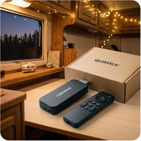 Dispositivo Android TV Stick Personalizado 2026 con WiFi5, Android 13, 2GB/8GB, Quad Core, 4K HDR/H265, OTT, IPTV, ATV, con Control por Voz BT