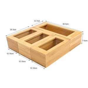 Customized bamboo food storage bags, kitchen <b>drawer</b> organizers, document bags, bamboo four-piece set of food storage bags - Product Image 4