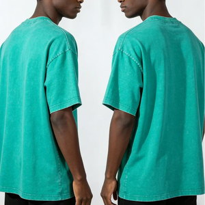 Fabricant de vêtements avec logo OEM, fourniture de t-shirts personnalisés brodés en 3D, effet délavé, pour hommes, modèle Edage Boxy - Product Image 3