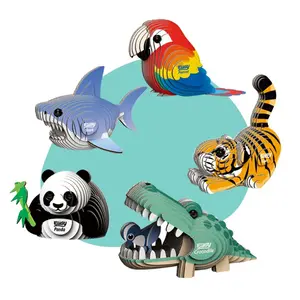 Cadeau éducatif de puzzle de puzzle d'animal de panda 3D en bois qui respecte l'environnement pour des enfants