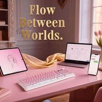 Clavier sans fil OEM ODM G820 rose et blanc dégradé pour femmes, 98 touches, clavier silencieux avec pavé numérique, Bluetooth 2.4G USB, mode triple, bouton de commande