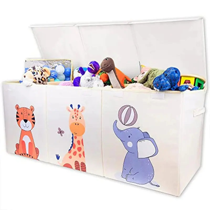 منتجات جديدة صندوق تخزين منظم ألعاب الأطفال قابل للطي ومضاد للماء مزود بيد