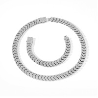 Collar de Cadena Cubana con Flecha de Aleación de Zinc, Chapado en Oro y Plata, para Hombre y Mujer, Joyería Hip Hop, Accesorios de Moda, Regalo