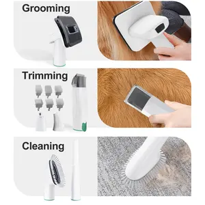 Pet Grooming Kit Vacuum Suction 99% Pet Hair Professional Grooming Clippers With 7 Proven Grooming Tools For Dogs Cats