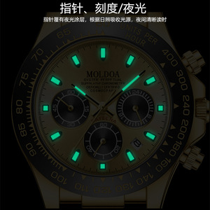 Relógio Clássico A59 para Homens, Luxuoso Esportivo Masculino de Quartzo com Data e Cronógrafo, Pulseira de Aço Inoxidável, Relógio de Pulso À Prova D'água 3ATM - Product Image 6