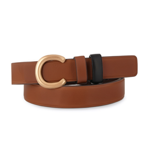 Cintura in Vera Pelle a Doppio Lato con Fibbia Ovale da 2,8 cm, Reversibile in Pelle Bovina, Accessorio Casual alla Moda per Uomo e Donna - Product Image 2