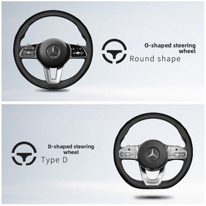 Funda de Cuero Nappa Premium <span class=keywords><strong>para</strong></span> <span class=keywords><strong>Volante</strong></span> de Coche, Antideslizante, Transpirable, 38cm, Universal, Directo de Fábrica - Product Image 4