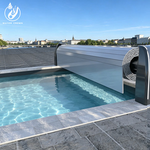 Couverture de <span class=keywords><strong>piscine</strong></span> automatique en alliage d'aluminium léger, <span class=keywords><strong>volet</strong></span> roulant <span class=keywords><strong>électrique</strong></span> de sécurité avec lames métalliques rigides <span class=keywords><strong>pour</strong></span> piscines de luxe - Product Image 4