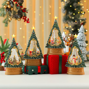 Nuevo adorno para árbol de Navidad con luz, música y nieve artificial, un regalo perfecto para novias y niños. - Product Image 4