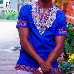 T-shirts à manches courtes en coton imprimé Dashiki africain, vêtements traditionnels pour hommes, t-shirts africains pour hommes - Product Image 4
