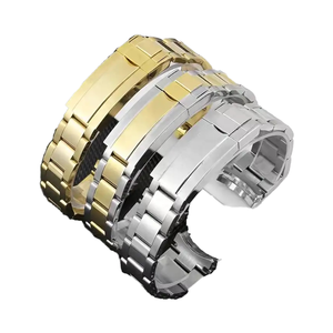 Bracelet de <span class=keywords><strong>montre</strong></span> en <span class=keywords><strong>acier</strong></span> inoxydable massif incurvé de luxe 20 mm 21 mm RLX pour <span class=keywords><strong>Daytona</strong></span> Submarine GMT Bracelet en métal pour <span class=keywords><strong>montre</strong></span> - Product Image 4