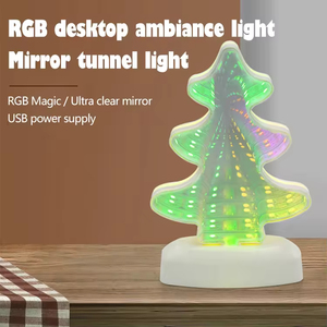 Lampe d'ambiance de bureau Tunnel Dream Tree, cadeau créatif, lumière de nuit pour chambre à coucher, lampe de table décorative pour étude, lampe de Noël, blanc chaud - Product Image 2