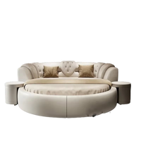 Mobilier de chambre à coucher Princesse Camas De Dormitorio Style européen minimaliste moderne grand lit double rond luxe