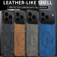 Étui de téléphone portable magnétique de luxe en cuir PU populaire pour iPhone 18 17 16 Pro Max – Coques de protection de luxe pour téléphones portables